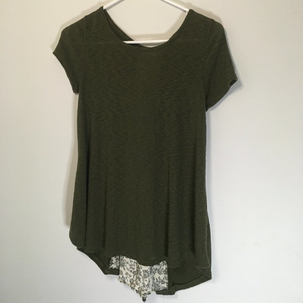 Altar’d State Green Tie Back Blouse
